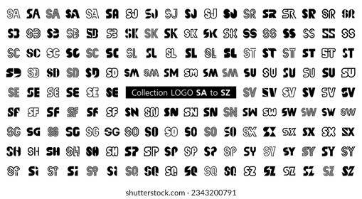 Kollektion LOGO SA zu SZ. Abstrakte Logos Mega-Kollektion mit Buchstaben. Abstrakte geometrische Logos