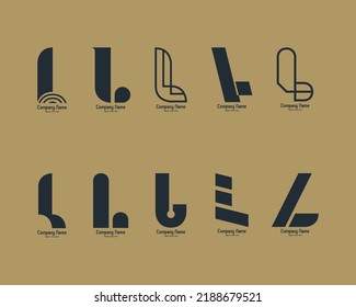 A collection of logo shapes from the letter "L"
