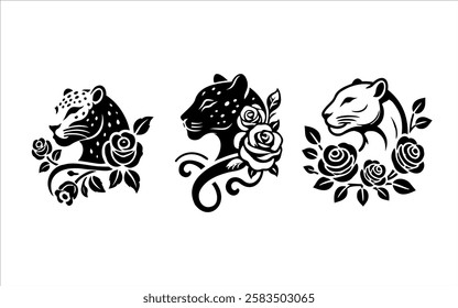 Collection of logo symbol, wild, jaguar, leopard