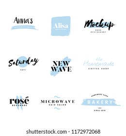 Collection of logos and branding vector