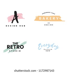 Collection of logos and branding vector