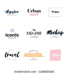Sammlung von Logos und Vektorgrafik mit Branding