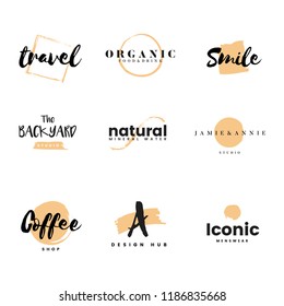 Collection of logos and branding vector
