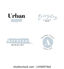 Collection of logos and branding vector