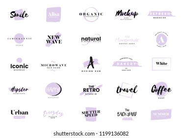 Collection of logos and branding vector