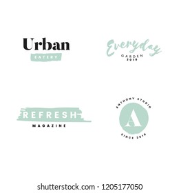Collection of logos and branding vector