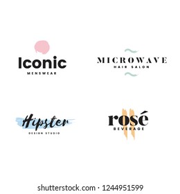 Collection of logos and branding vector
