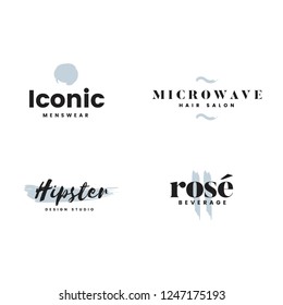 Collection of logos and branding vector