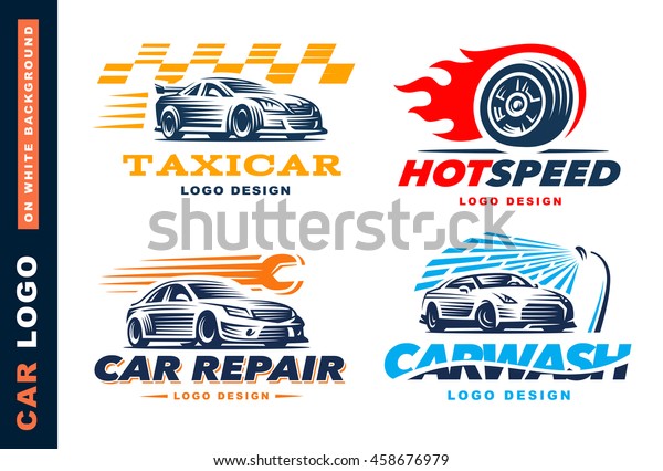 Collection of logos car, taxi service, \
wash, repair,\
Competitions