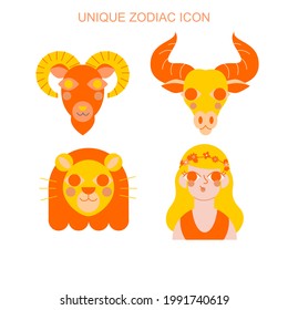 a collection of logos or icons from several zodiacs with a unique and colorful concept