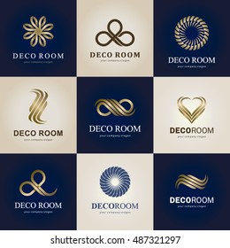 A Collection Of Logos For Interior, Decor And Home Decoration