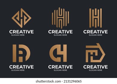 una colección de logotipos letra C combinación H