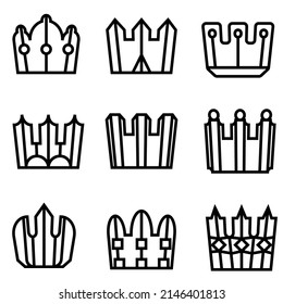 a collection of logos, symbols, and crown icons symbolizing luxury, expensive, queen, king, kingdom.