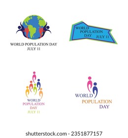 collection of logos and symbols for world population day