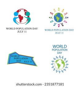collection of logos and symbols for world population day