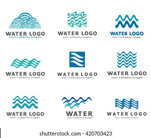 A collection of logos for water. 