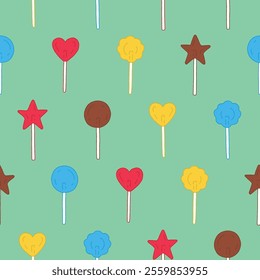 Collection of Lollipop Vector Seamless Pattern illustration Design