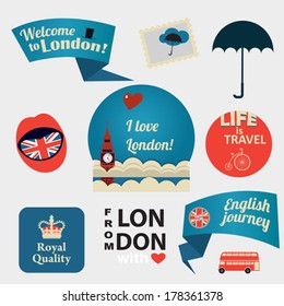 collection of London labels