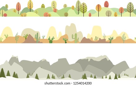 Collection of long backgrounds in vector