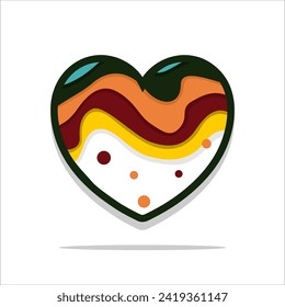 Collection of Love Heart Symbol Icons . Love Illustration  with Solid and Outline Vector Hearts