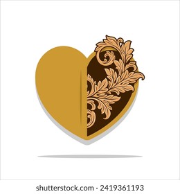 Collection of Love Heart Symbol Icons . Love Illustration  with Solid and Outline Vector Hearts