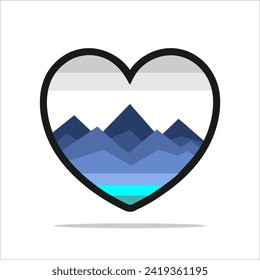 Collection of Love Heart Symbol Icons . Love Illustration  with Solid and Outline Vector Hearts