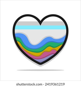 Collection of Love Heart Symbol Icons . Love Illustration  with Solid and Outline Vector Hearts