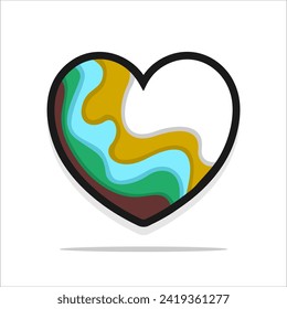 Collection of Love Heart Symbol Icons . Love Illustration  with Solid and Outline Vector Hearts