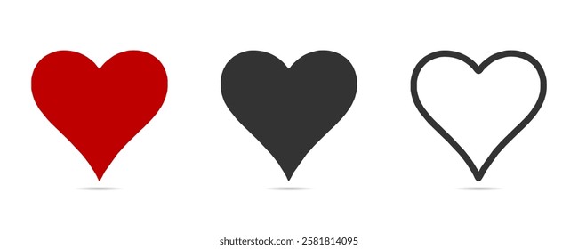 Collection of Love Heart Symbol Icons. Love symbol icon set, love symbol vector