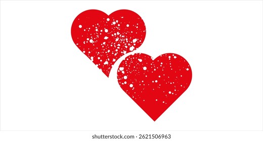 Collection of Love Heart Symbol Icons. Love Illustration Set with Solid Vector Heart and Outline. Can be edited and color-replaced. On a blank background