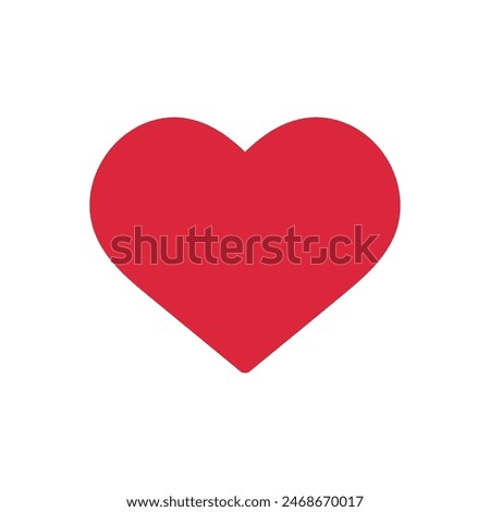 Collection of Love Heart Symbol Icons. Love Illustration Set with Solid Vector Heart and Outline. Can be edited and color-replaced. On a blank background.