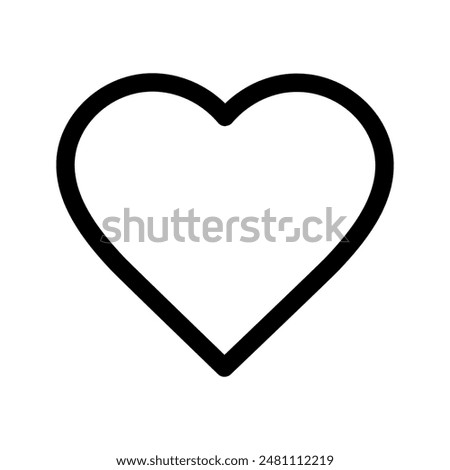 Collection of Love Heart Symbol Icons . Love Illustration Set with Solid and Outline Vector Hearts.