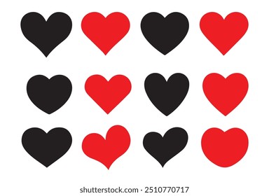 Collection of Love Heart Symbol Icons.Vector Illustration EPS 10