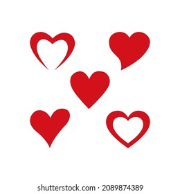 Collection of love hearth icon vector