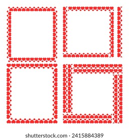 a collection of love shape frame. vector frame with valentine's theme.
