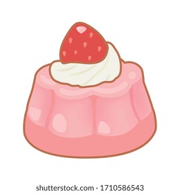 Collection of lovely baby bakery food doodle icon, cute cake , adorable pie, sweet pudding, kawaii custard, girly Bread, in childlike manga cartoon isolated on white - Vector file EPS10
