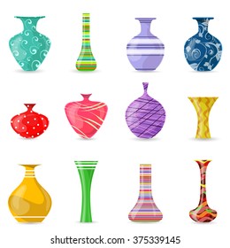 collection of lovely modern colorful vases for your design