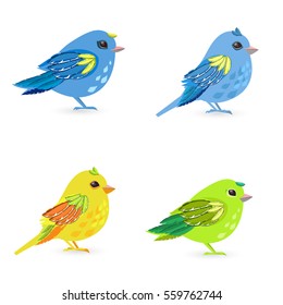 collection of lovely small birds for your design