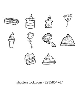 collection of lovely stuff icon vector