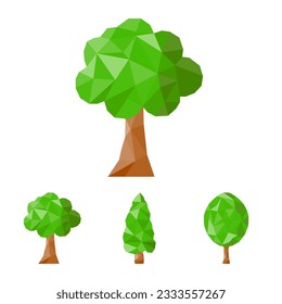 collection of low poly tree designs