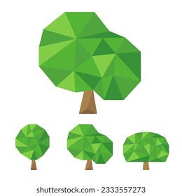 collection of low poly tree designs