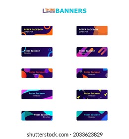 A collection of lower third banners design in gradient and fluid style.