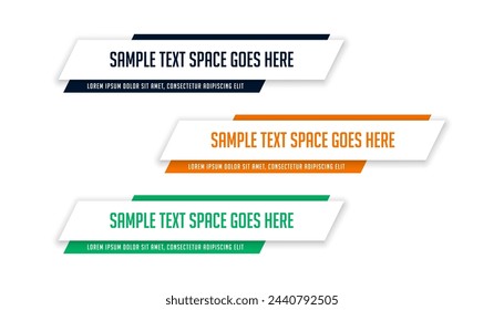collection of lower third info bar banner for business presentation vector