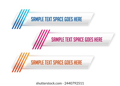 collection of lower third info bars banner for tv channels vector