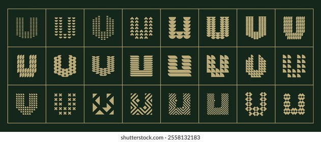 Collection of luxury abstract letter U logo