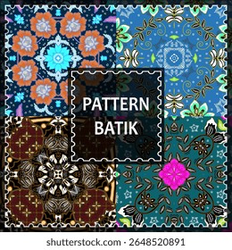 colección de diseños de patrones de batik de lujo