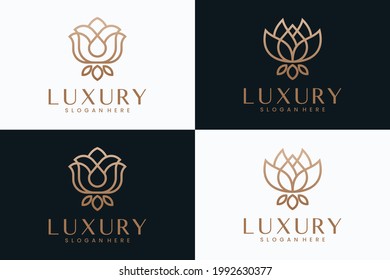 collection of luxury flower , logo design inspiration