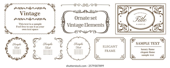 Collection of luxury frames, borders and corners with ornate swirls. For greeting cards, wedding invitations, restaurant menu, royal certificates.