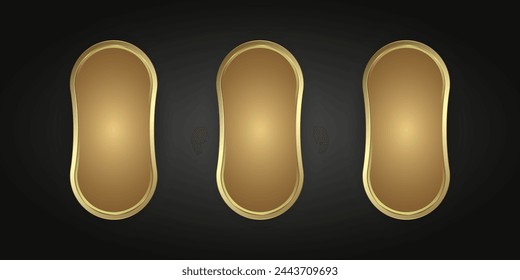 Collection of Luxury Gold web buttons. and premium infographic icon on dark gradient background for gold Infographic design vector, illustration