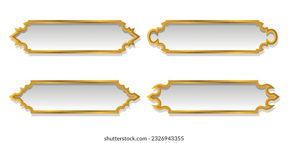 Collection of luxury golden arabic islamic text box title frame border illustration